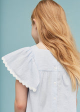 Seersucker Smocked Girl Blouse