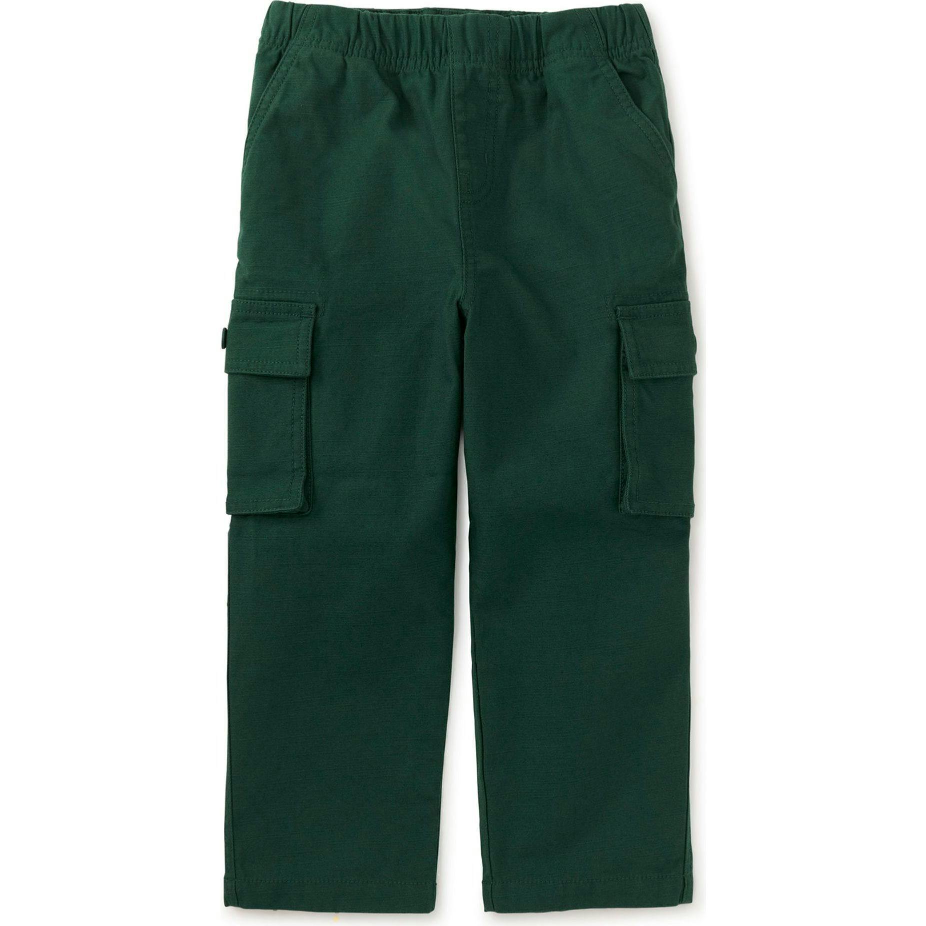 Relaxed Twill Cargo Pants, Green