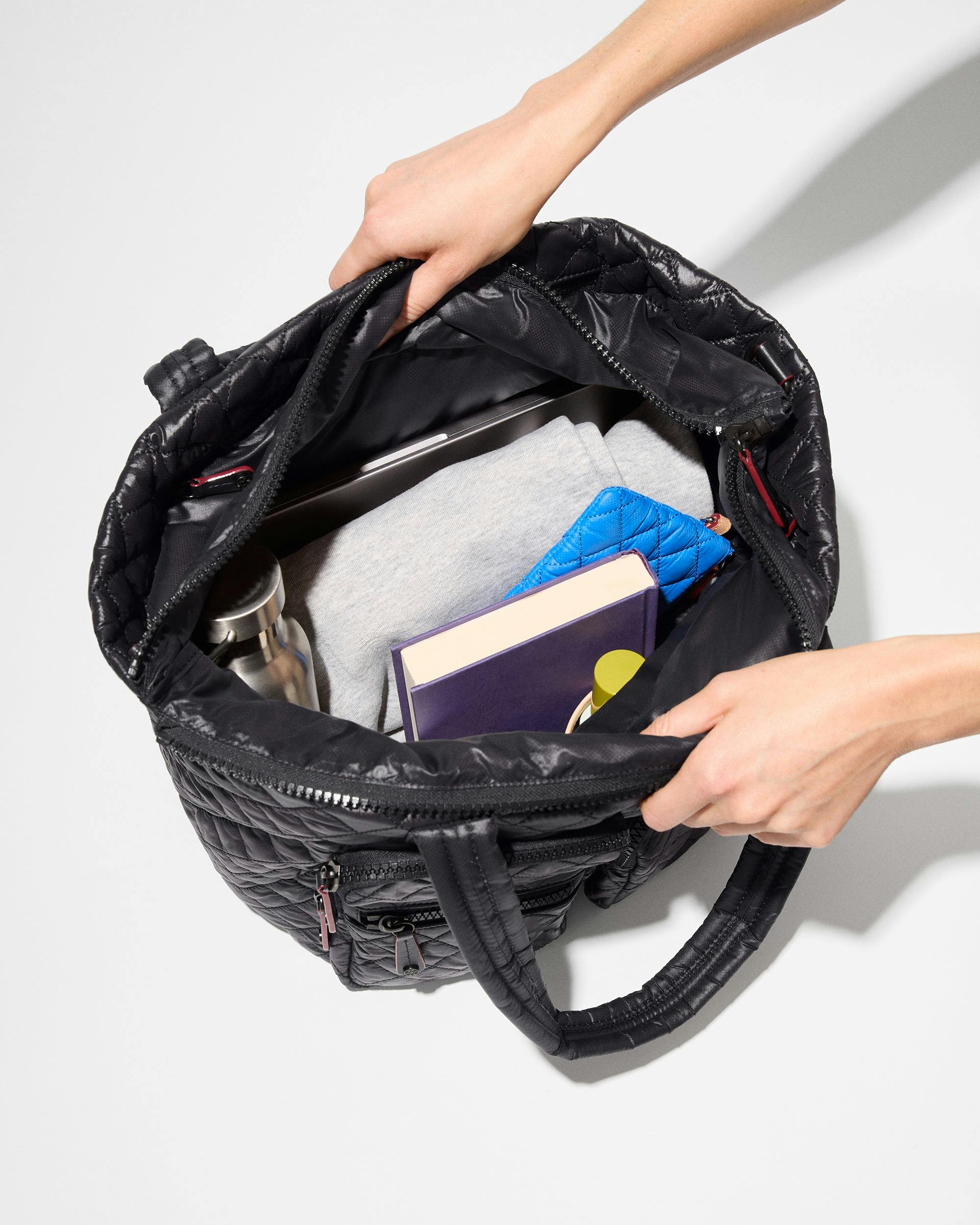 Black Medium Metro Travel Tote
