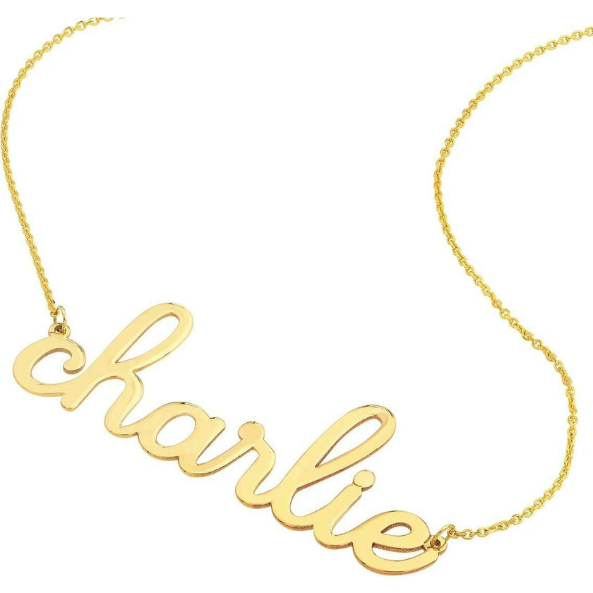 Doodle Script Nameplate Necklace