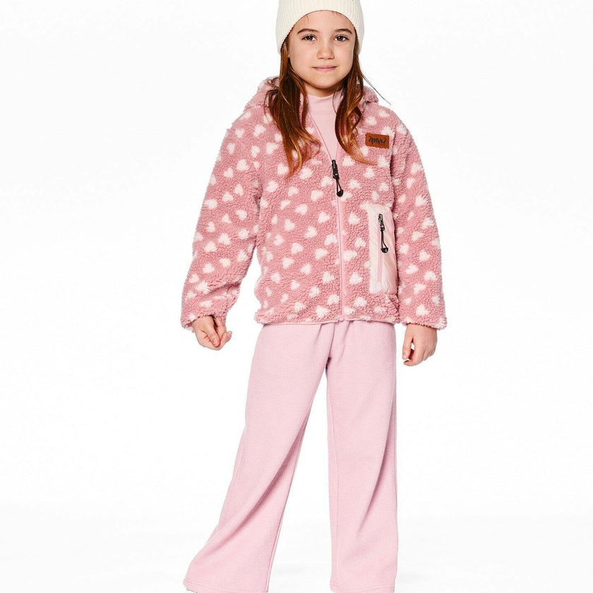 Reversible Mid-Season Sherpa Jacket Pink Heart