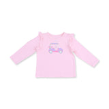 Golf - Pink Golf Cart Long Sleeve Ruffle Tee