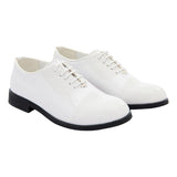 White Closed Lace Dress Shoes
