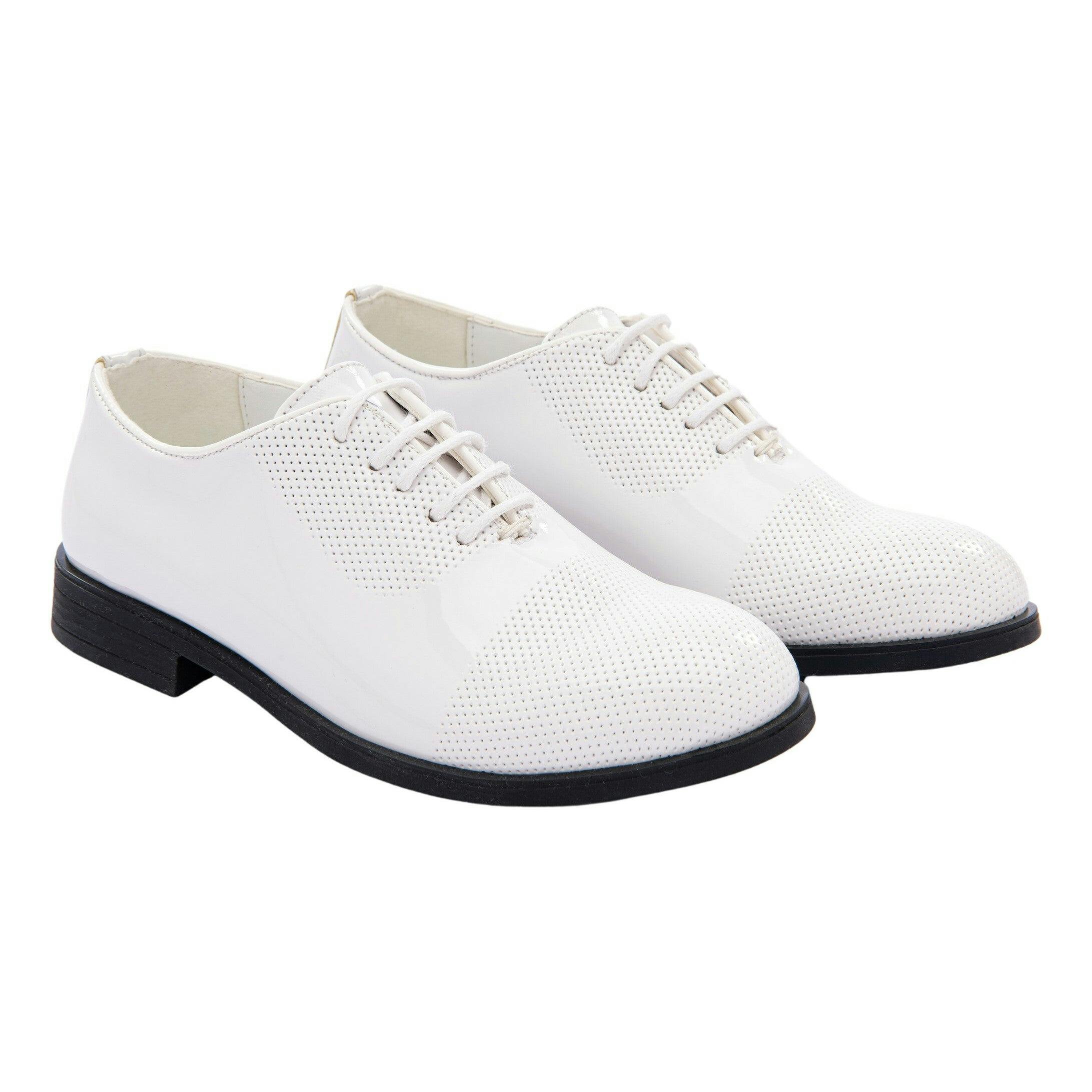 White Closed Lace Dress Shoes