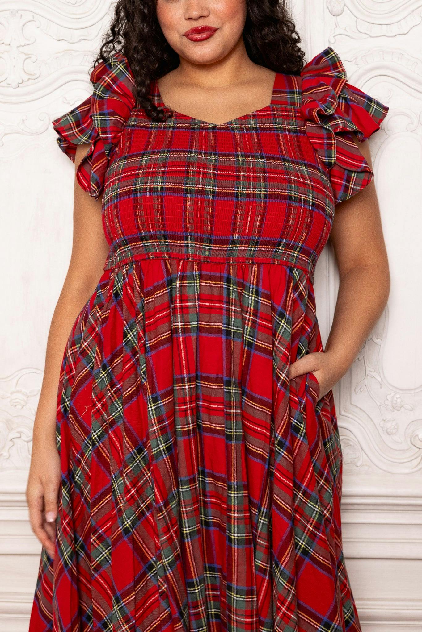 Hattie Dress in Holiday Plaid