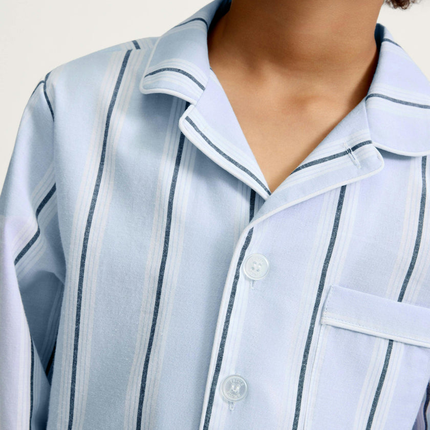 Kid's Twill Pajama Set in Coastal Stripe