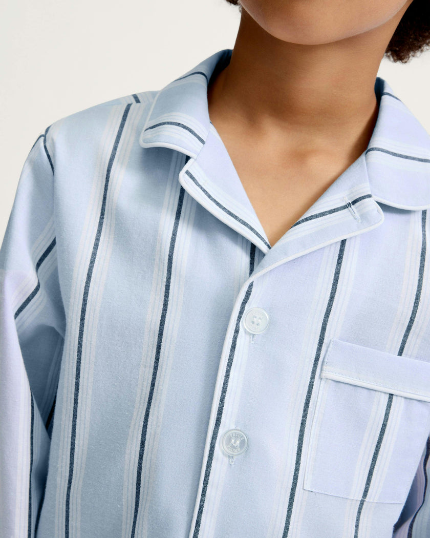 Kid's Twill Pajama Set in Coastal Stripe