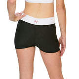 Ava V-Waist Compression Shorts - Black and White