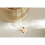 Personalized Pearl Drop Necklace, 14k Gold Plated