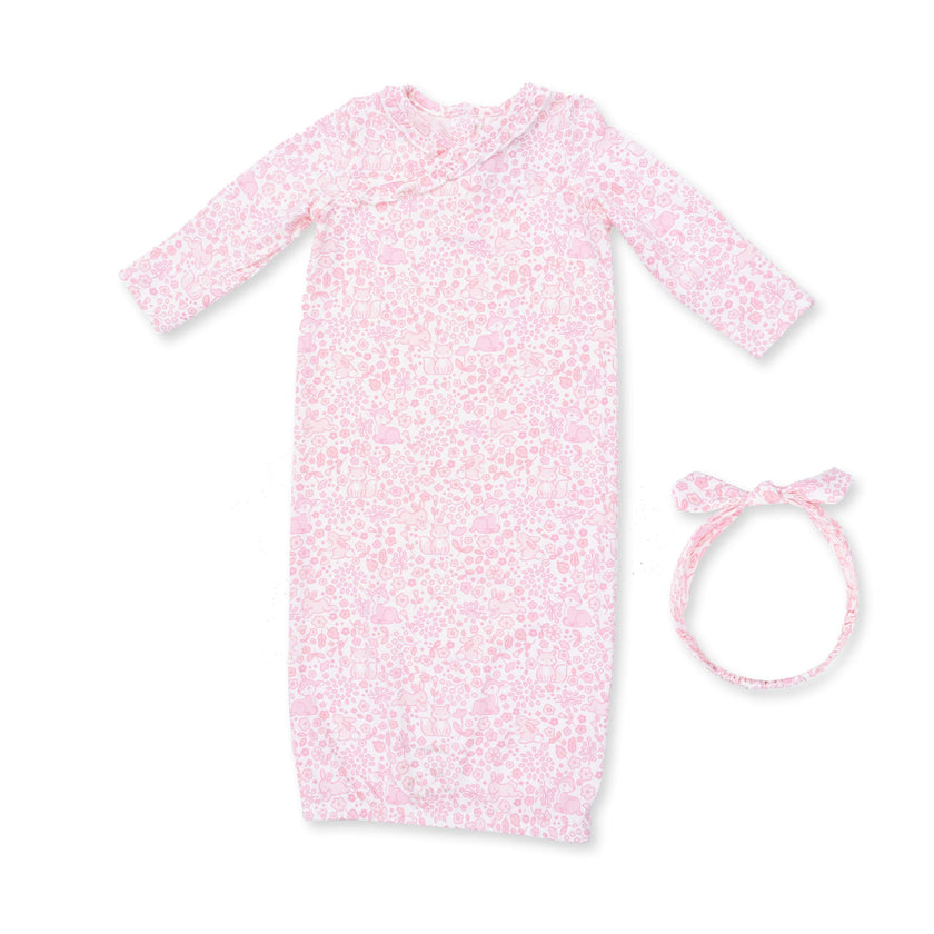 Baby Woodland - Kimono Gown and Knot Headband