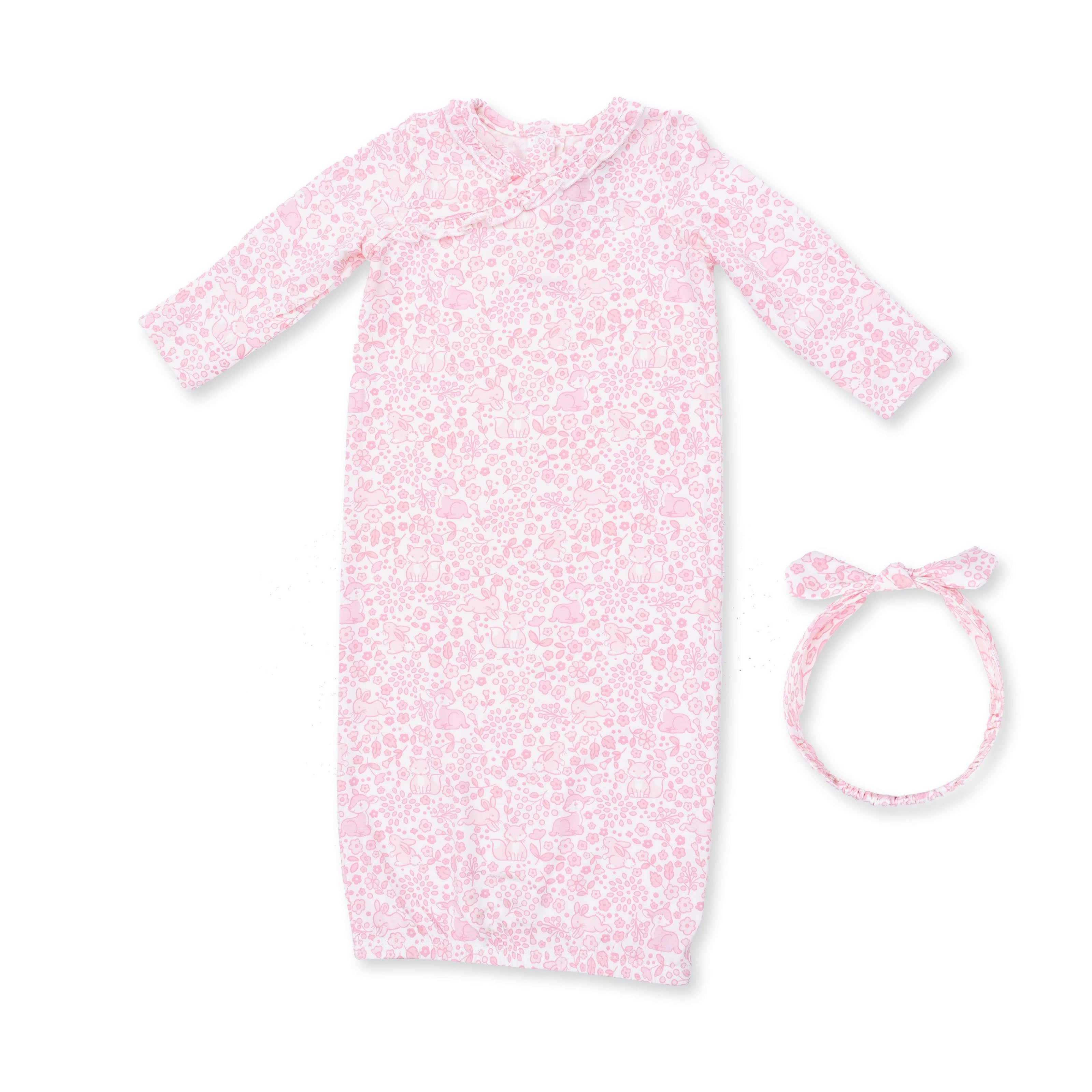 Baby Woodland - Kimono Gown and Knot Headband