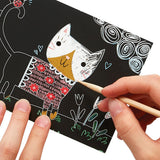 Scratch and Scribble Mini Scratch Art Kit - Cutie Cats - 6 Cards