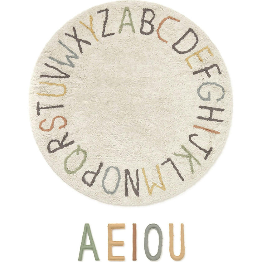 Washable Play Rug ABC color and letters
