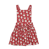 Holiday Pinafore Dress in Christmas Santas