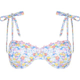 women's jasmine blossom cup bikini top with tie straps