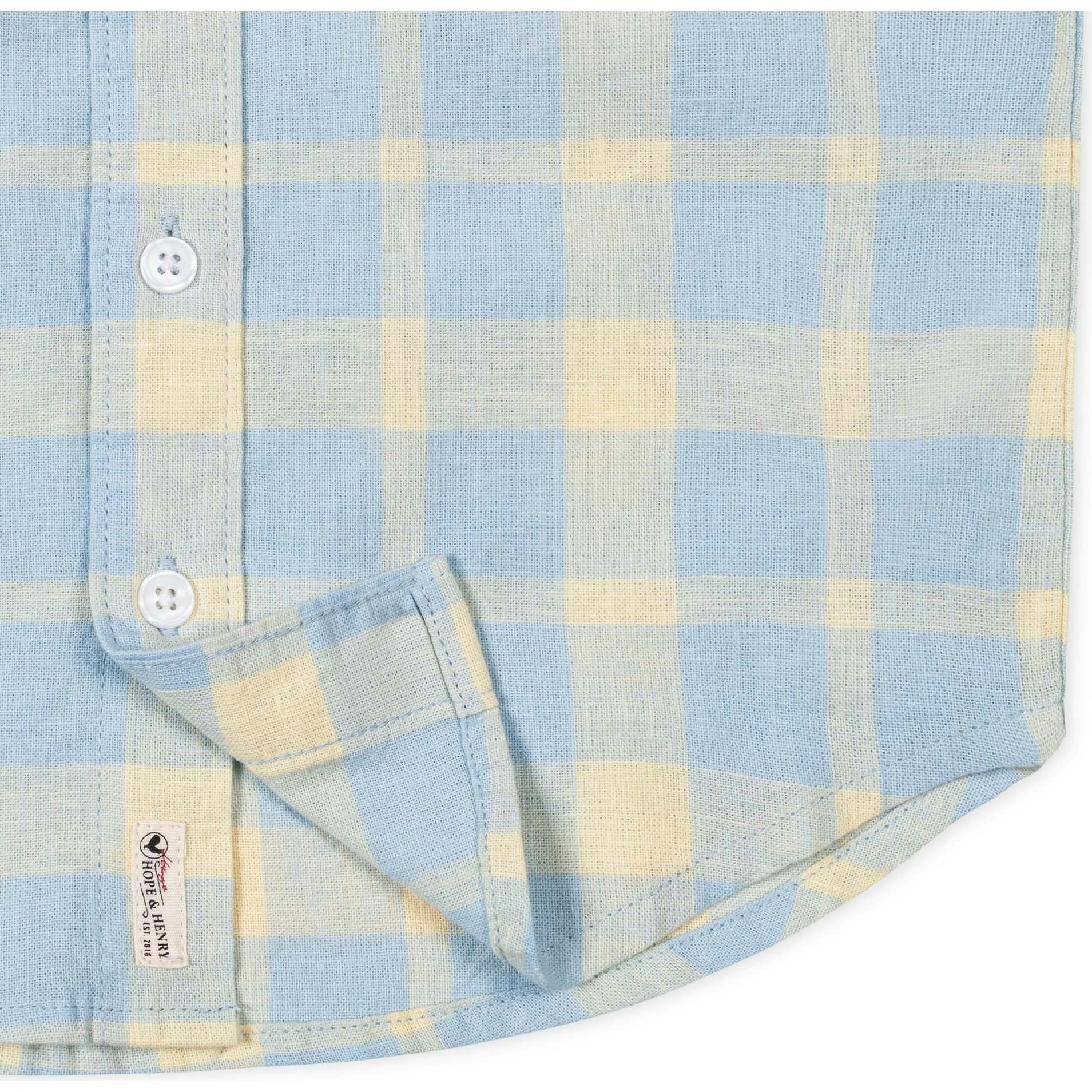 Linen Short Sleeve Shirt, Blue