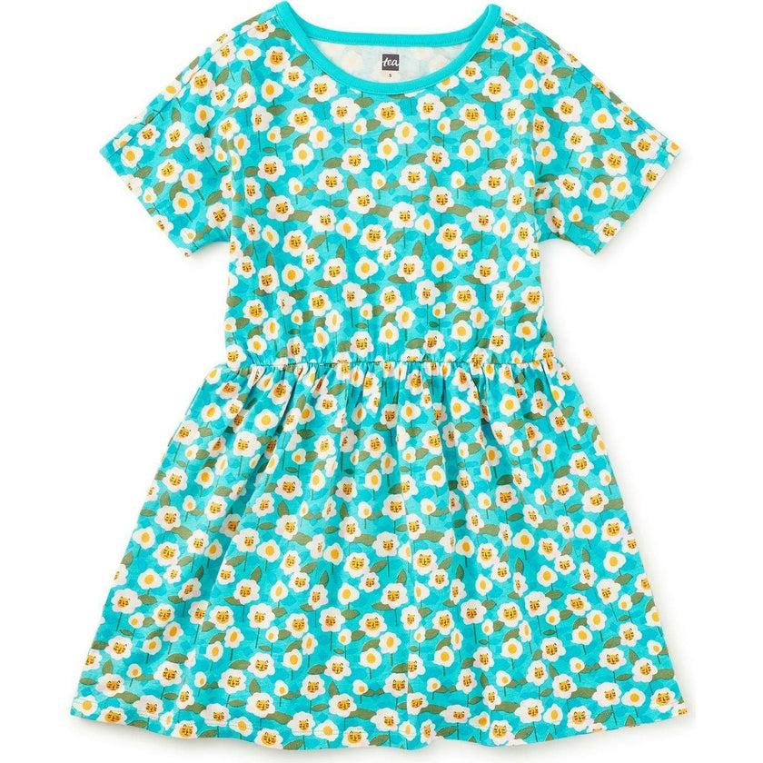 Short Sleeve Twirl Dress, Green