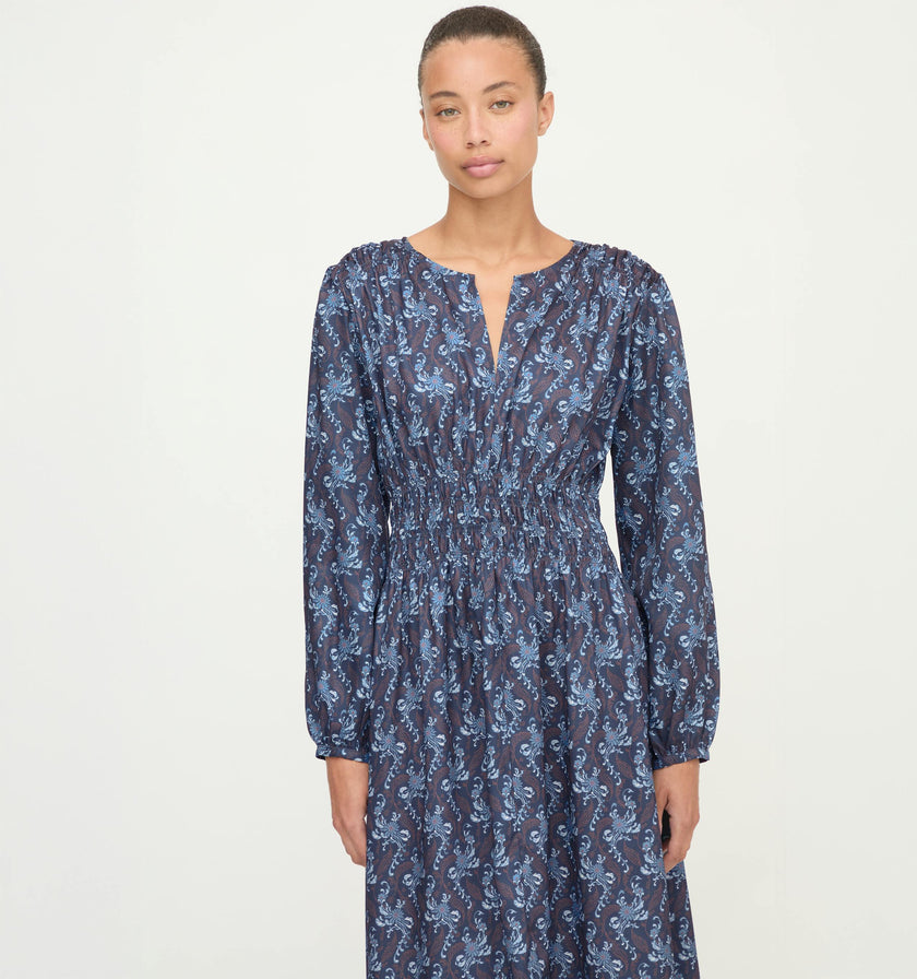 The Rosely Dress - Navy Cala Paisley