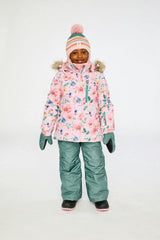 Two Piece Play Snowsuit Pink Vintage Floral Print