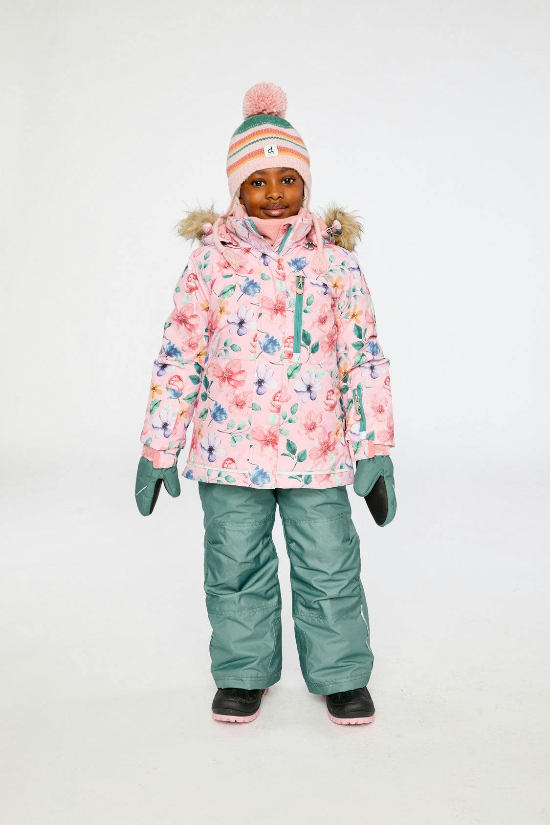 Two Piece Play Snowsuit Pink Vintage Floral Print
