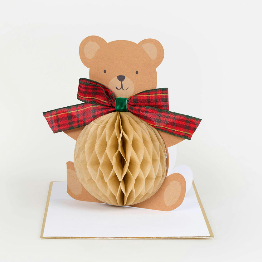 Teddy Bear Honeycomb Card