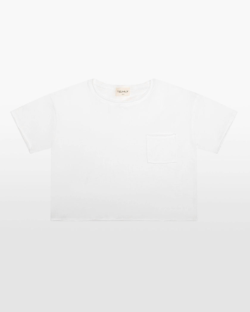 Cotton Jersey Raw Edge Pocket Tee