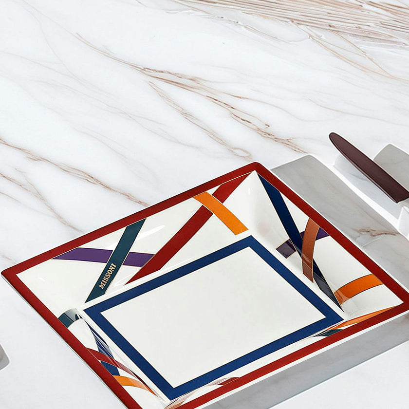 Tray NASTRI Rectangular Large in Luxury Box Multicolor 8.5" x 6.75"