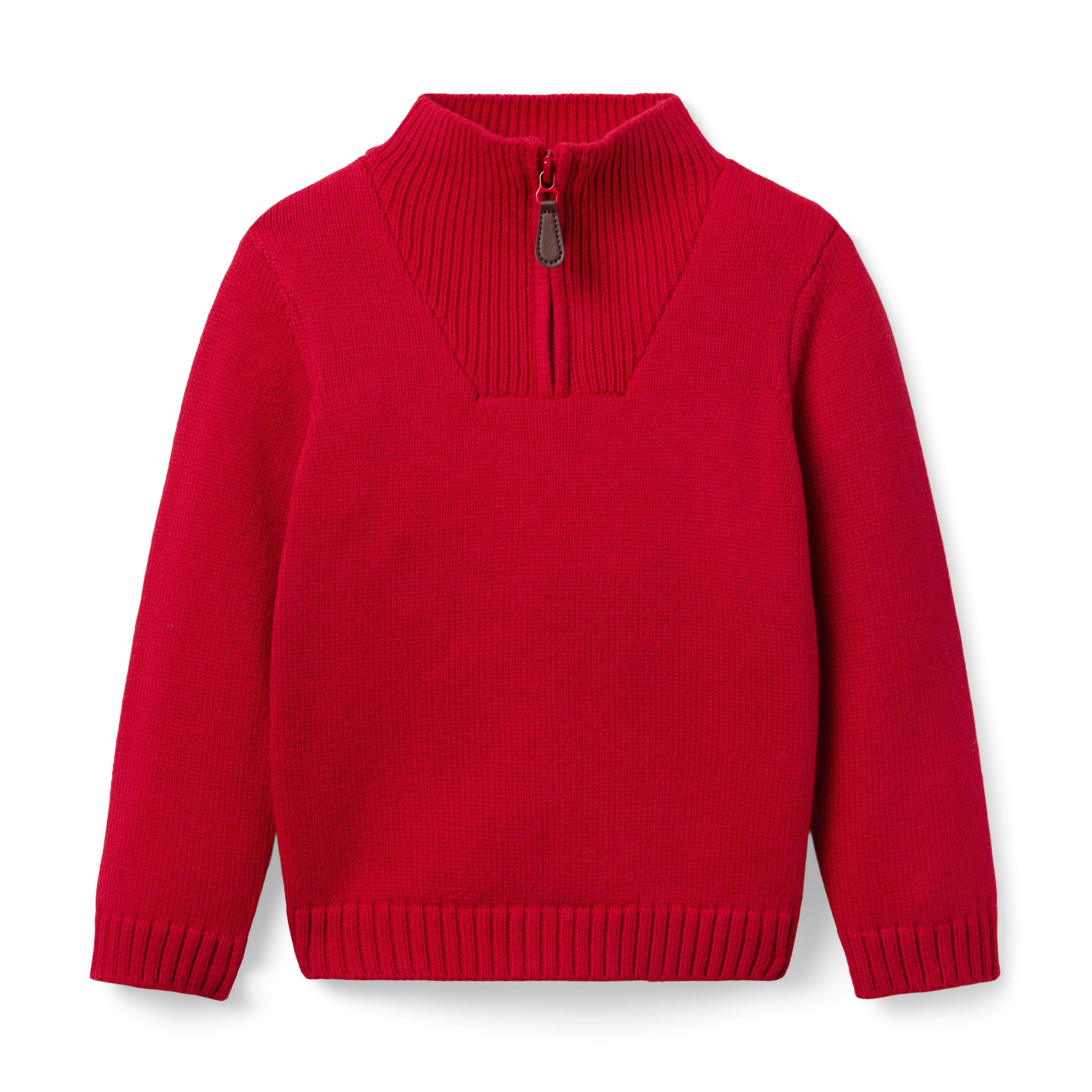 The Half Zip Sweater, red