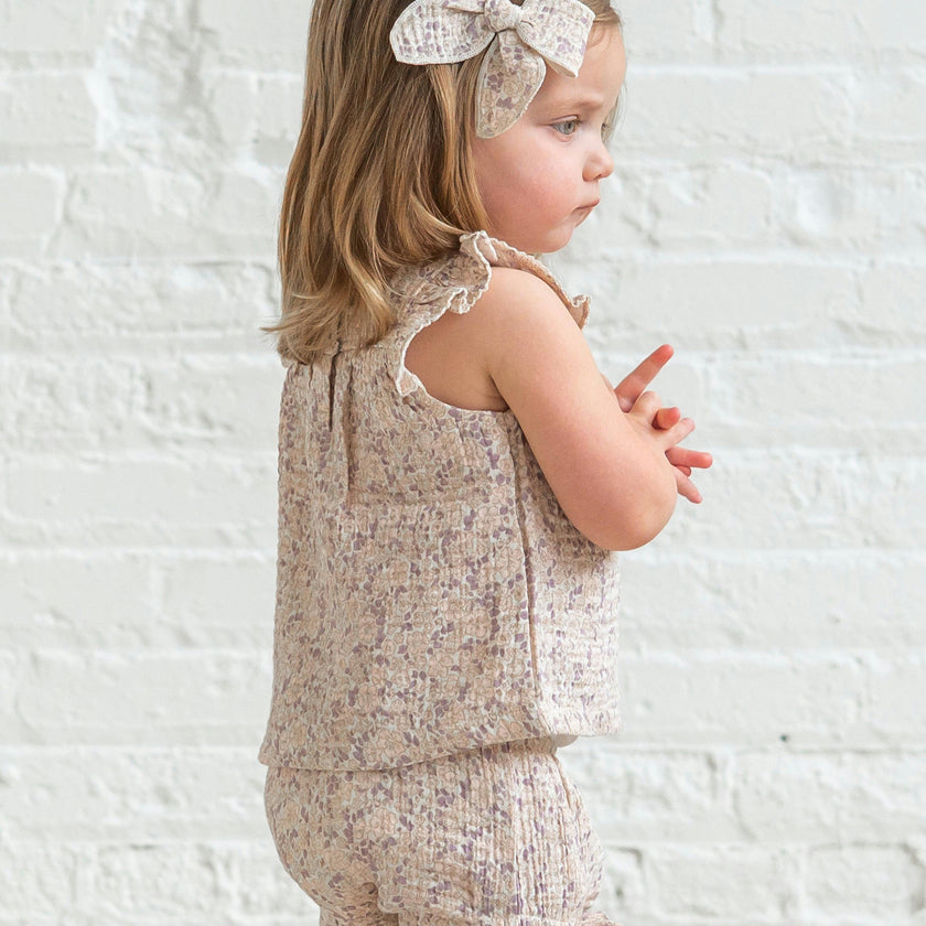 Colette Muslin Tank and Bloomer Set - Vionna Floral / Shell + Fog