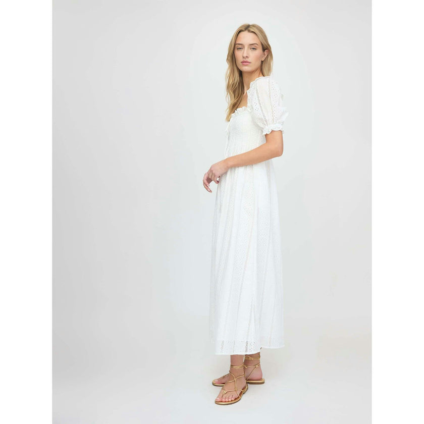 The Scarlett Nap Dress - White Broderie Voile