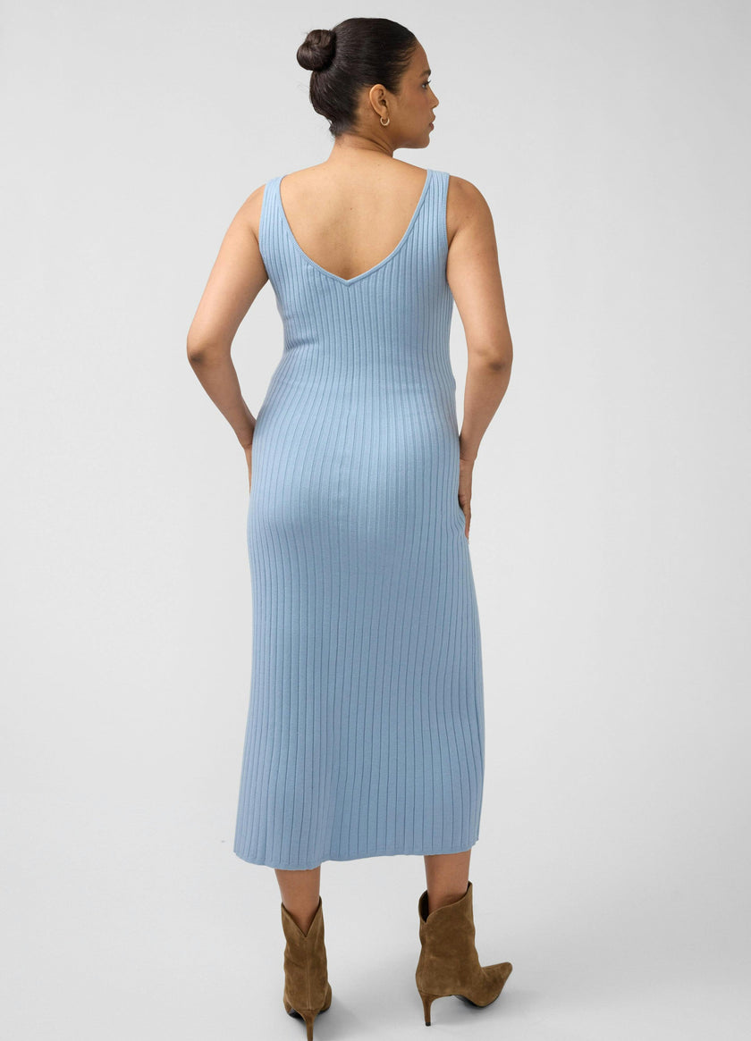 Sleeveless Rib Sweater Maternity Nursing Midi Dress