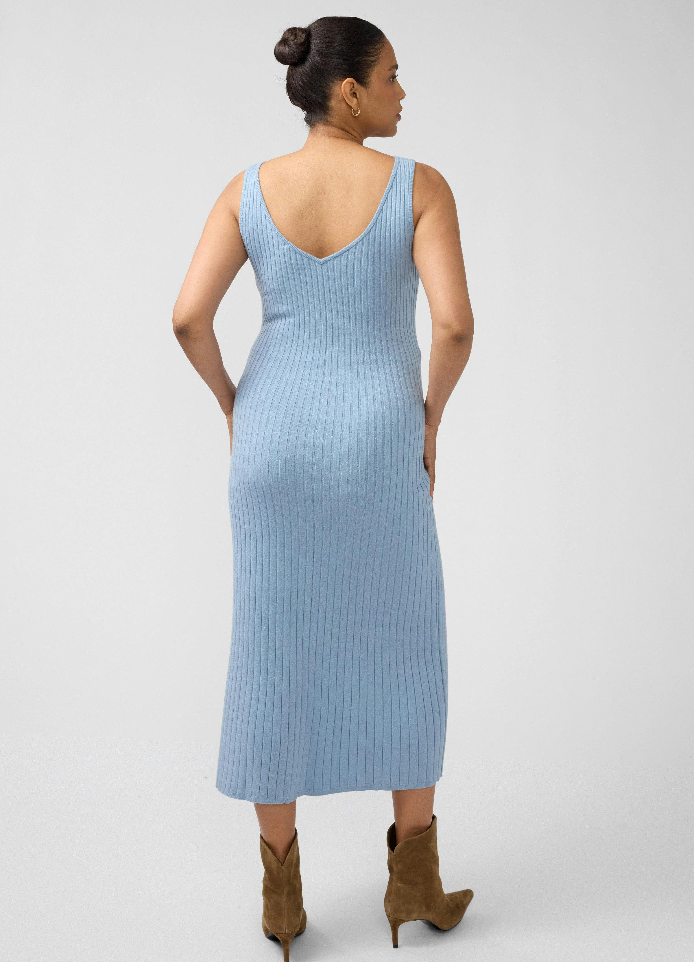 Sleeveless Rib Sweater Maternity Nursing Midi Dress