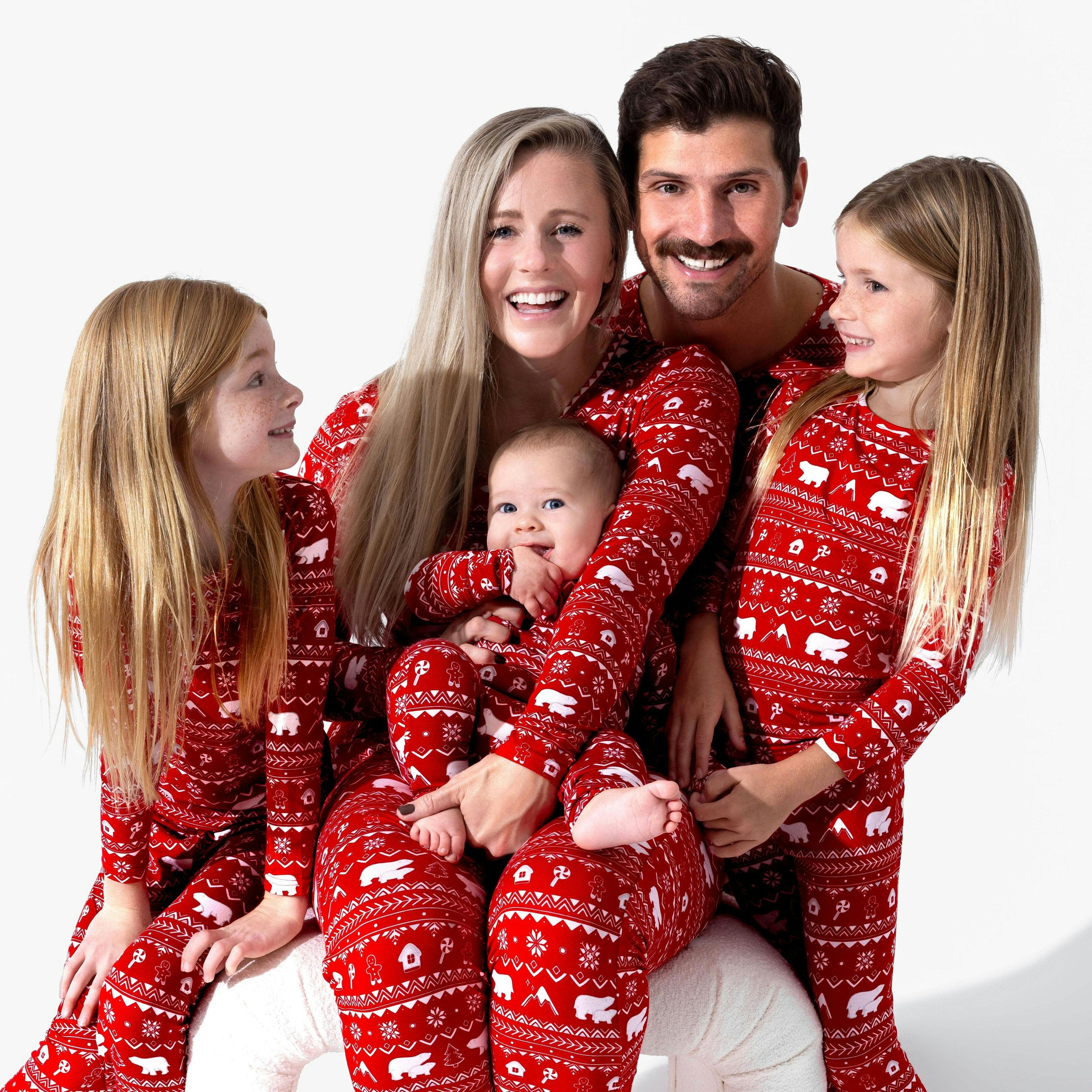 Polar Isle Red Bamboo Convertible Footie