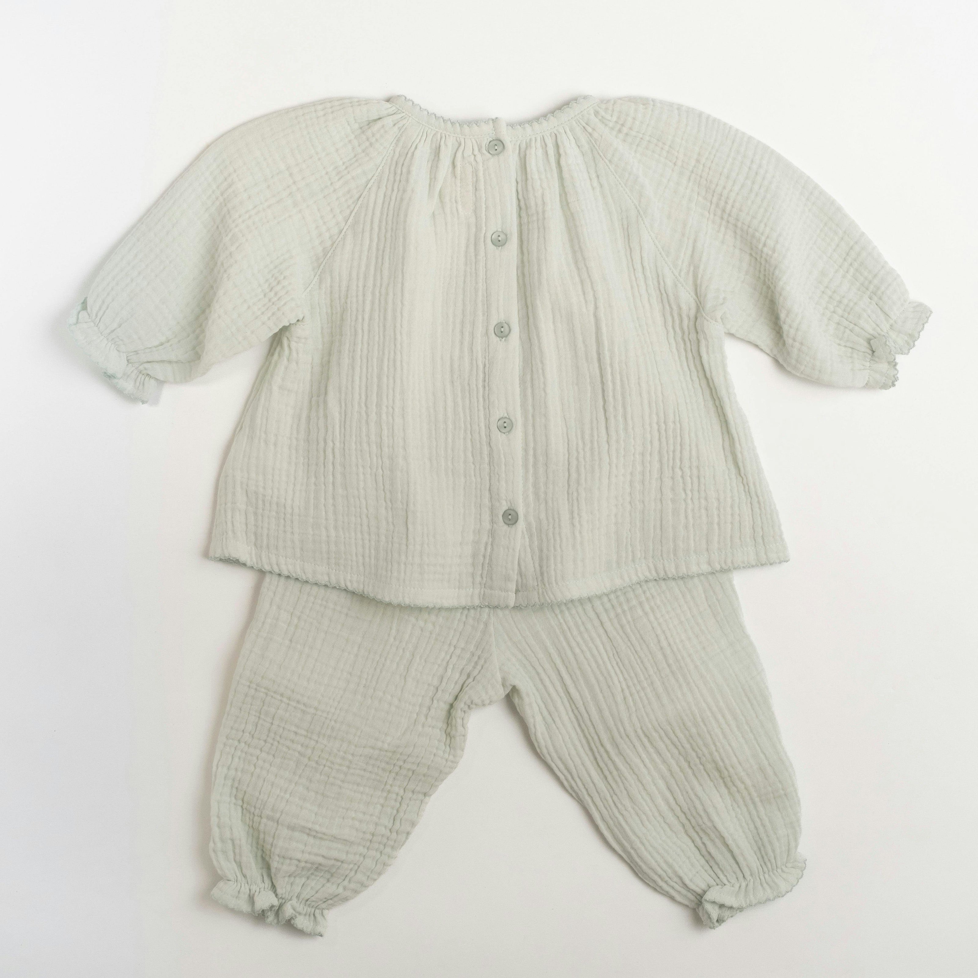Gauze Two Piece Set in Embroidered Stars