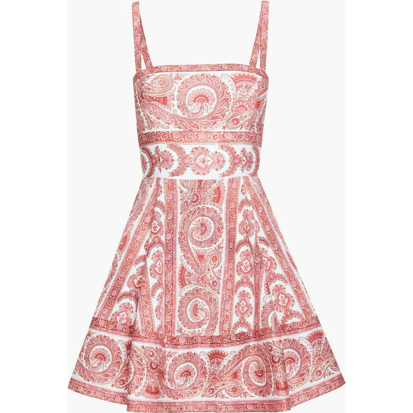 The Margot Mini Dress - Coral Corsica Paisley