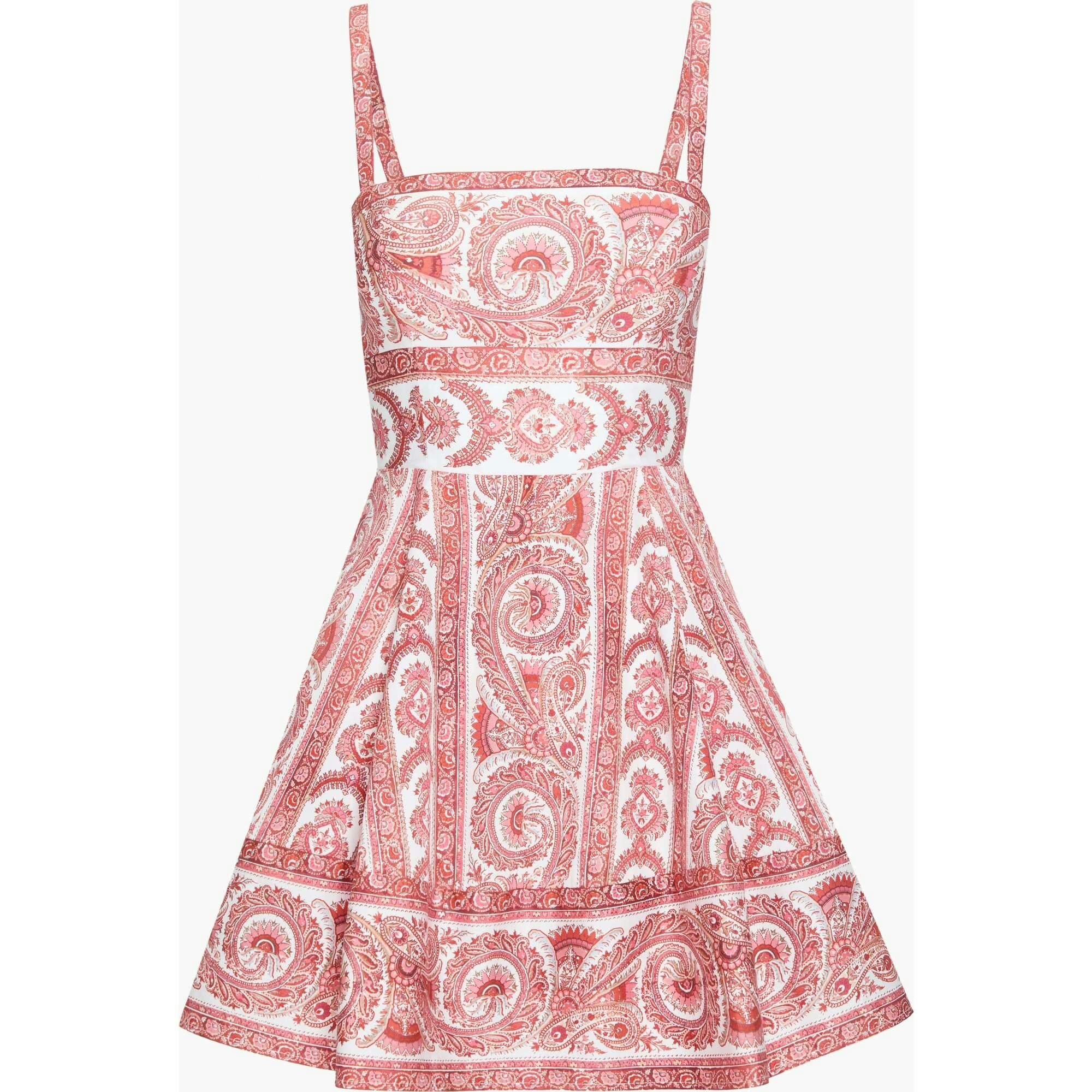 The Margot Mini Dress - Coral Corsica Paisley
