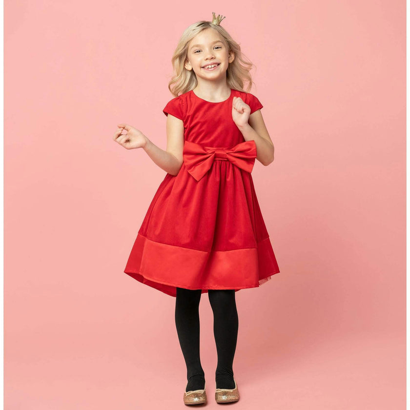 Florence Velvet & Satin Bow Party Dress