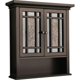 Windsor Wooden Wall Cabinet with Glass Mosaic Doors