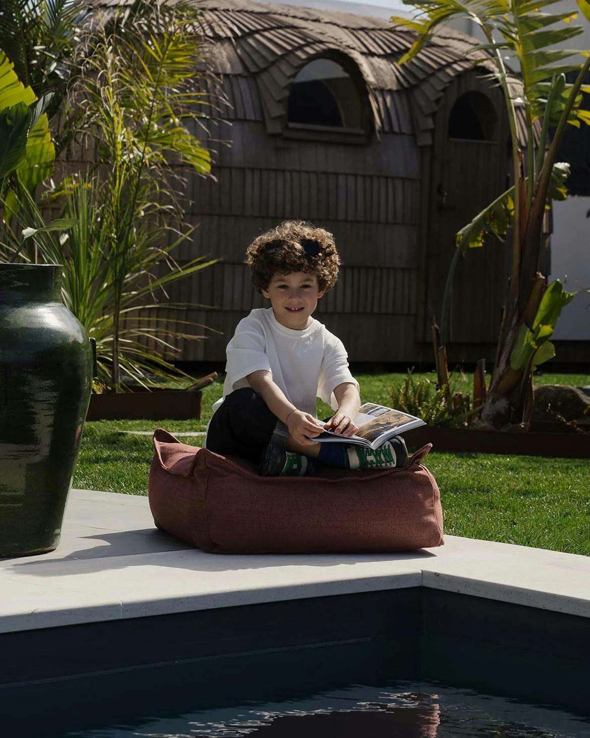 Pomegranate Outdoor Square Ottoman