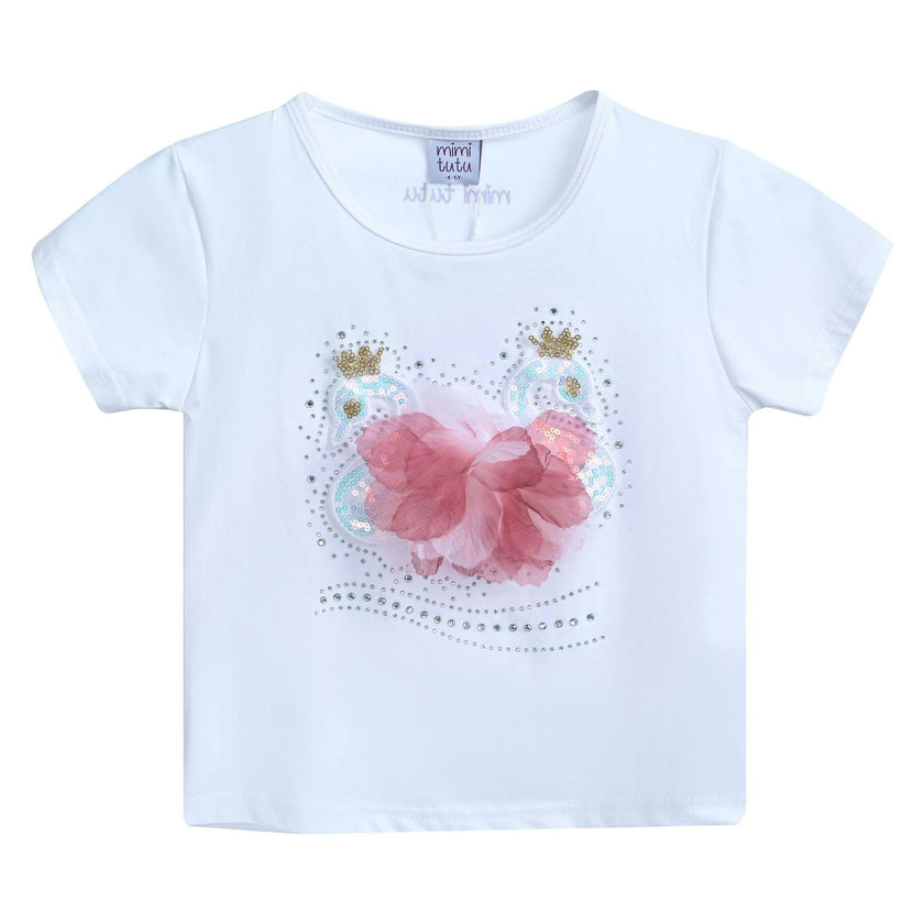 White Swan Applique T-Shirt