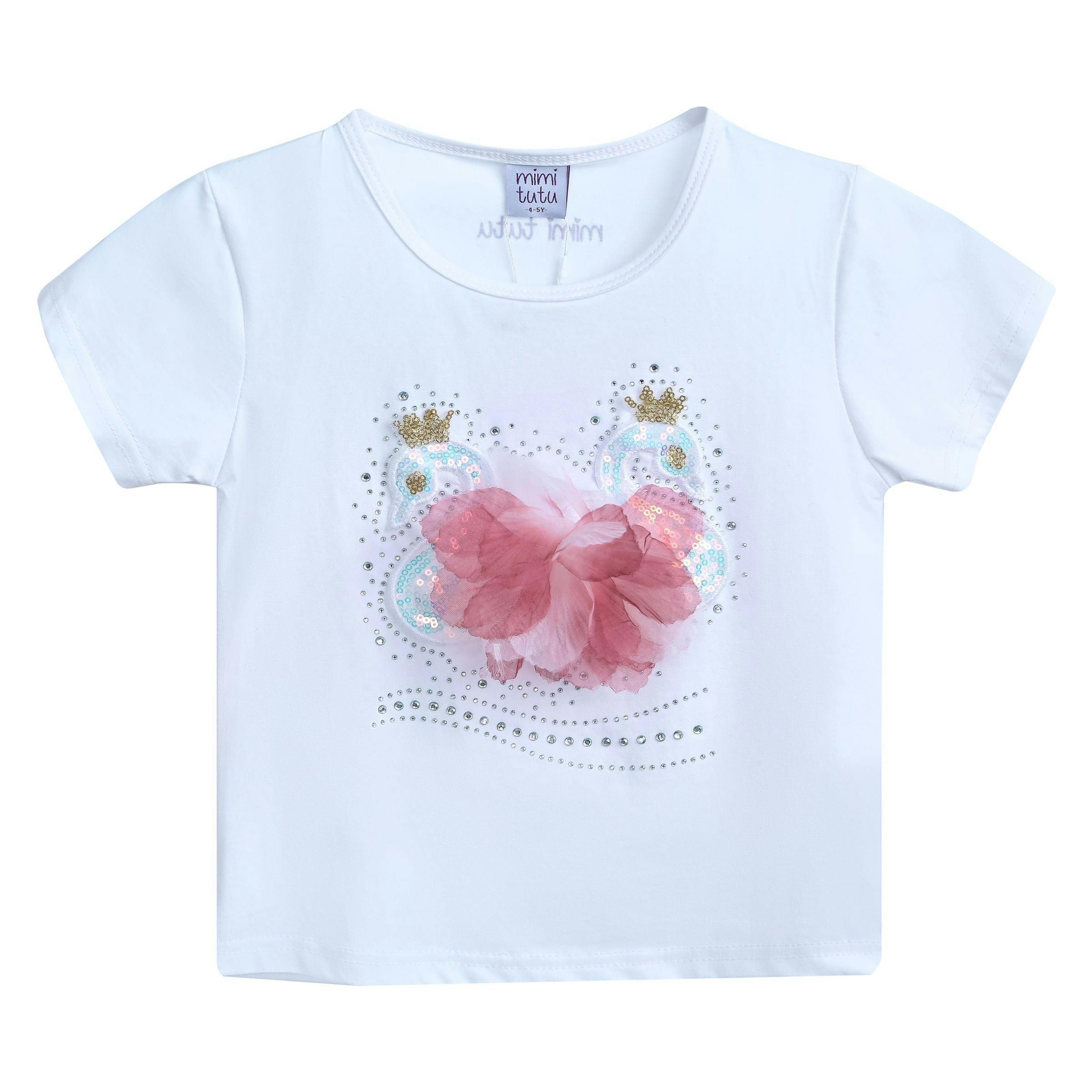 White Swan Applique T-Shirt