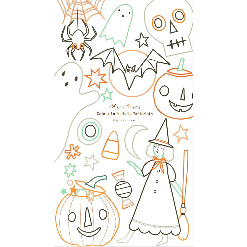 Halloween Color In Activity Tablecloth