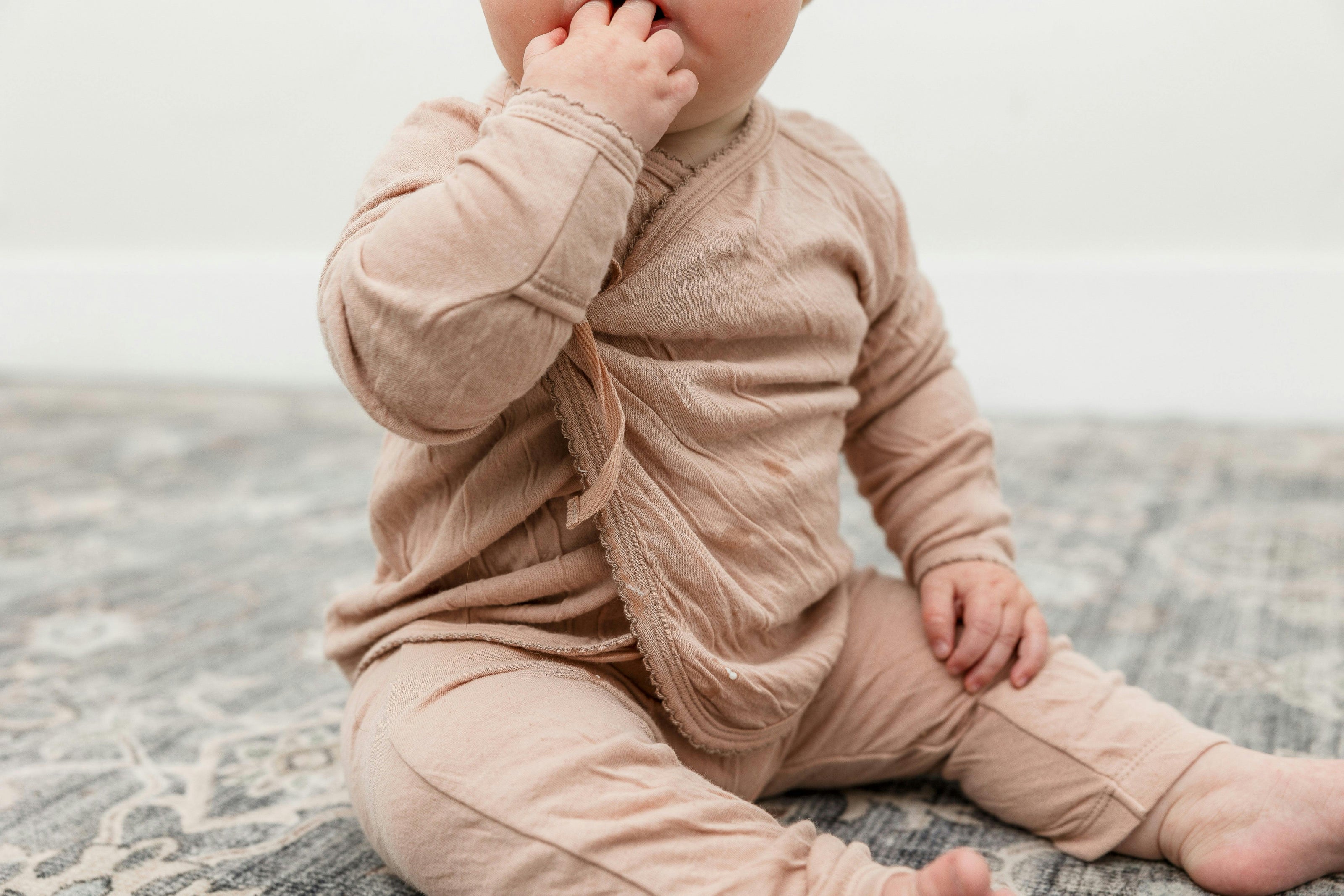 Crinkled Jersey Wrap 2Pc Set Blue