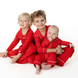 Ribbon Red - Knit Flame Resistant Long Sleeve Coat Style Romper
