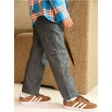 Denim-Like Carpenter Pants, Black