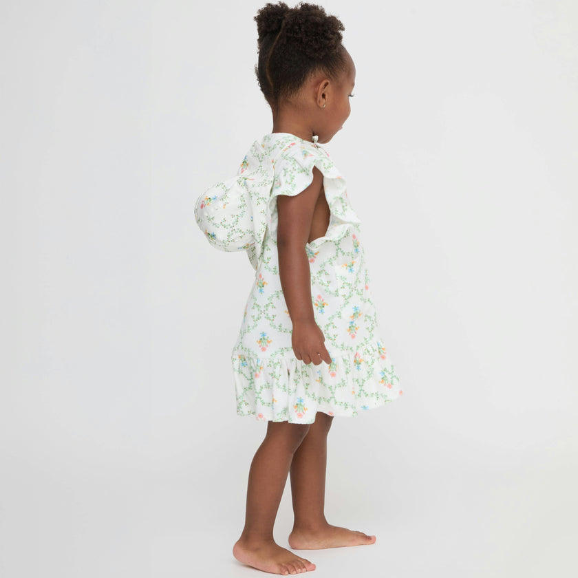 The Tiny Frankie Beach Dress - Pastel Trellis