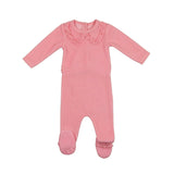 Mock Collar Velour Long Sleeve Footie