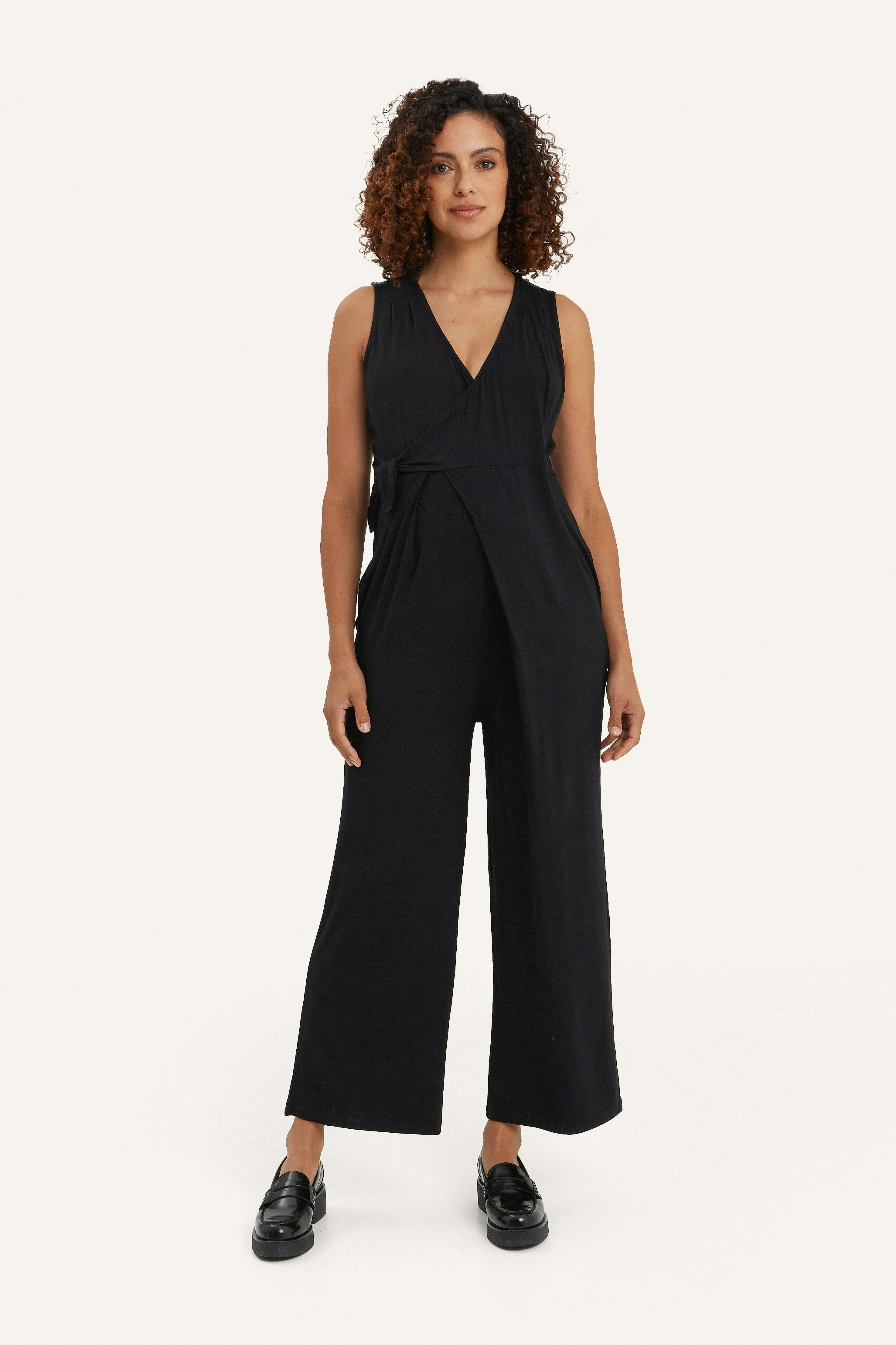 Women's Maternity Francesca Sleeveless Wrap-Tie Jumpsuit