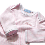 "Lil Sis" Short Sleeve Bodysuit in Pink Stripe