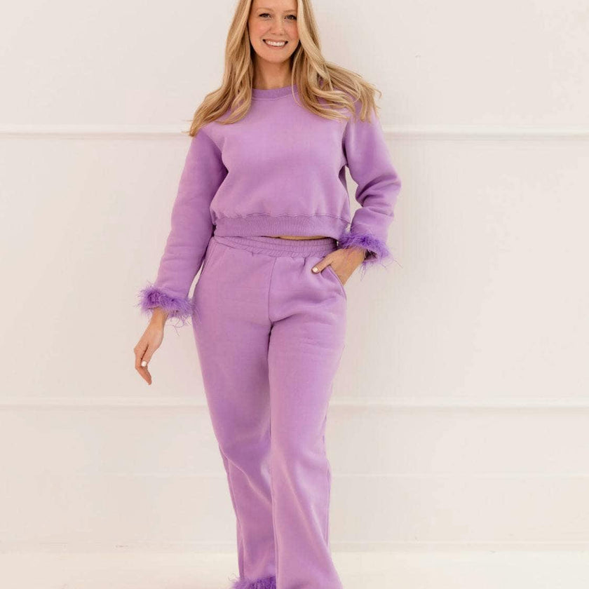 Women's Lavender Feather Athletic Set